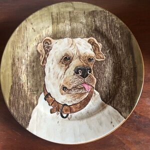 Vintage Boxer Dog Cauldon England Plate